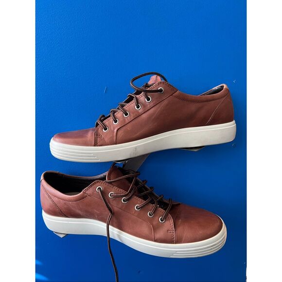 Ecco Brown Soft Leather Sneakers Men's 50 (US 16) - Picture 2 of 8